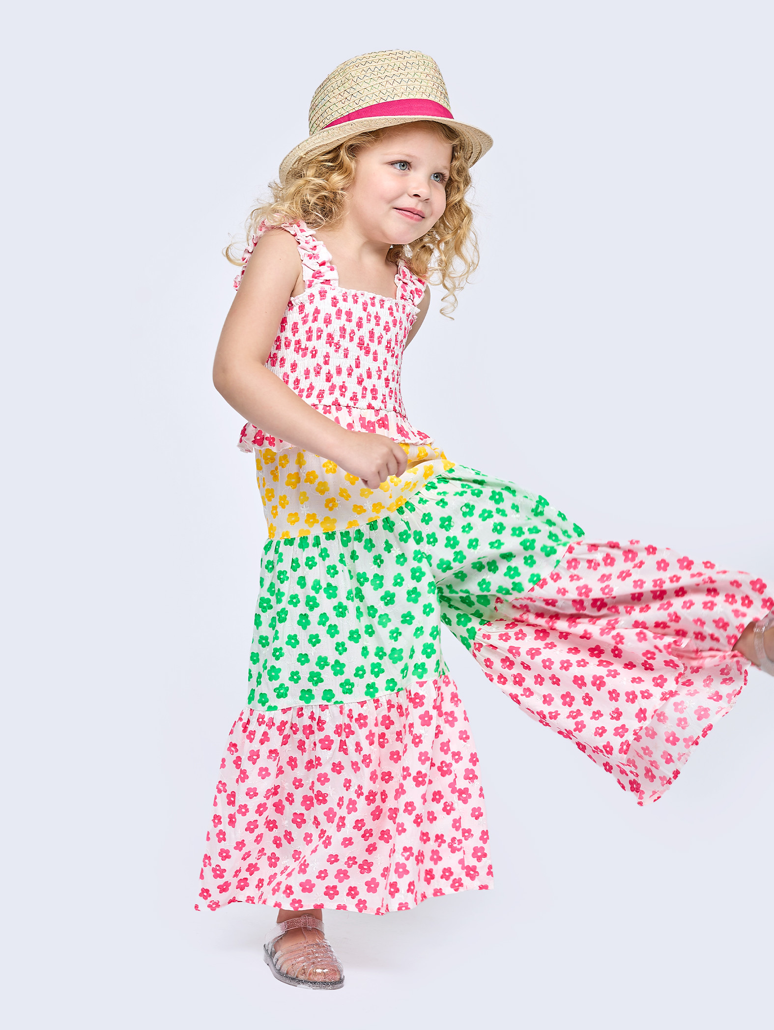 Hannah Banana embroidered mixed media dress