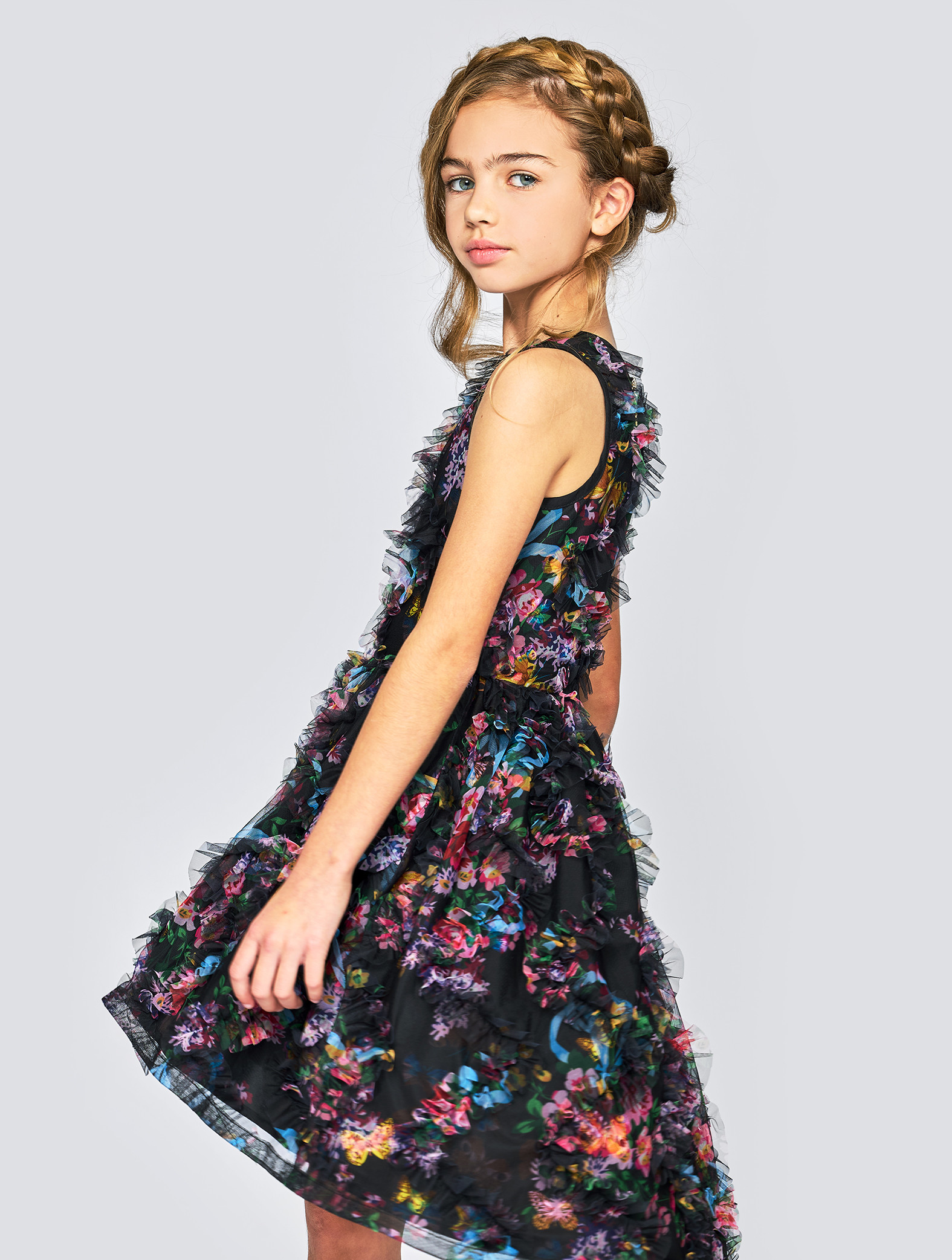 Hannah Banana Black Label faux leather laser cut dress 