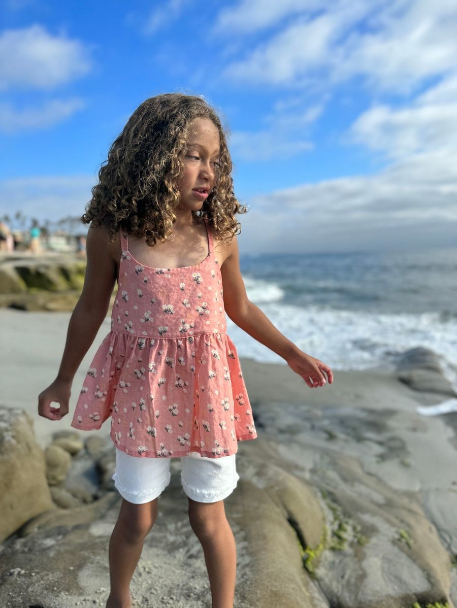 Mustard Pie fleurette top with print skinny cords