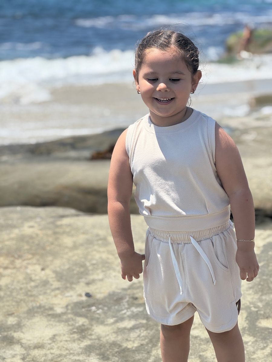 Deux Par Deux striped tunic with faux leather legging